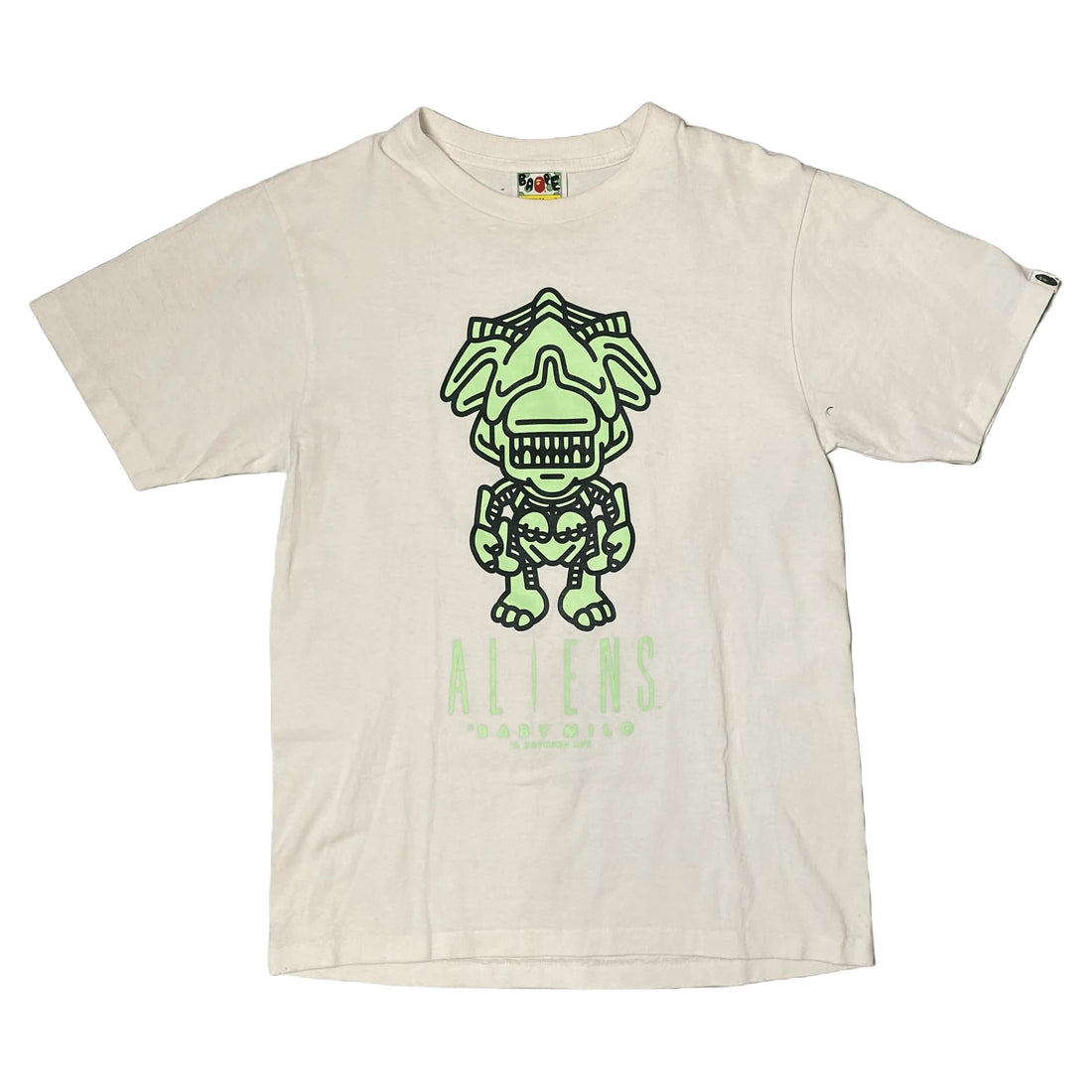 White A Bathing Ape (BAPE) x Aliens Tee - S | The Streetwear Studio