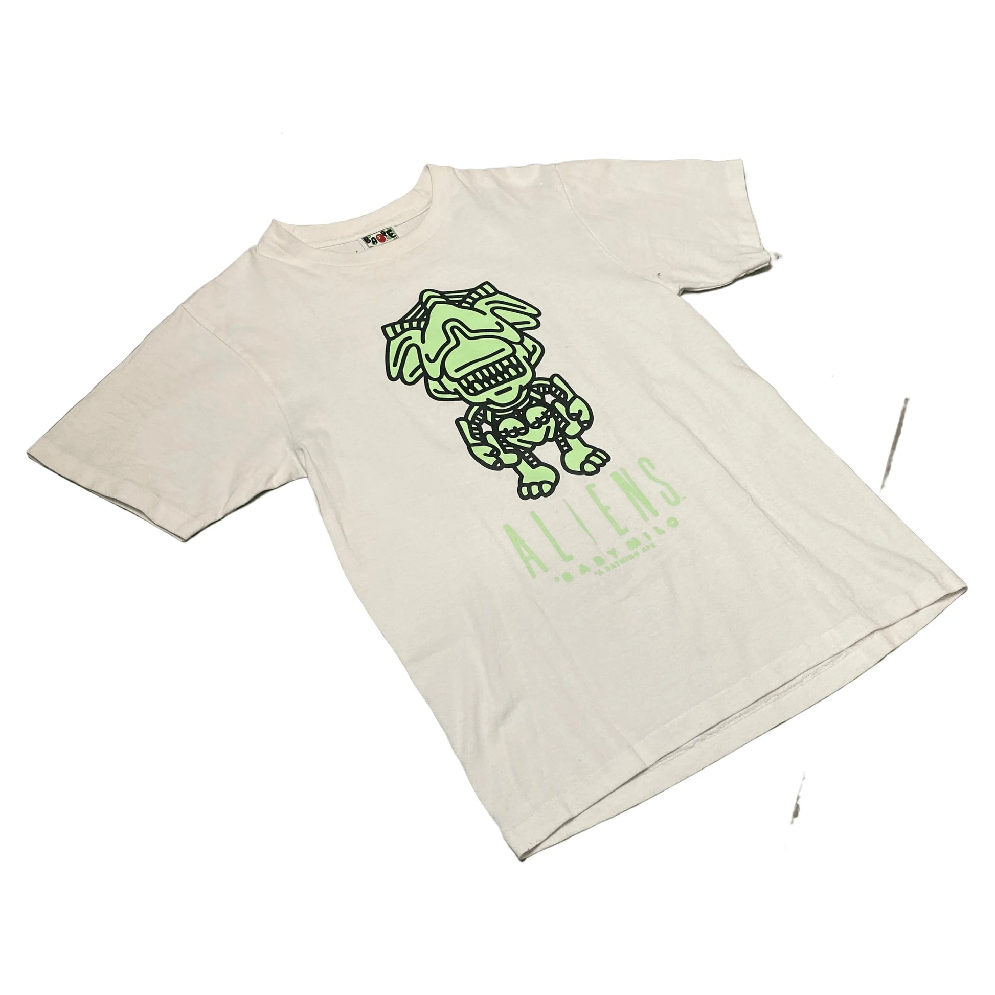 White A Bathing Ape (BAPE) x Aliens Tee - S | The Streetwear Studio