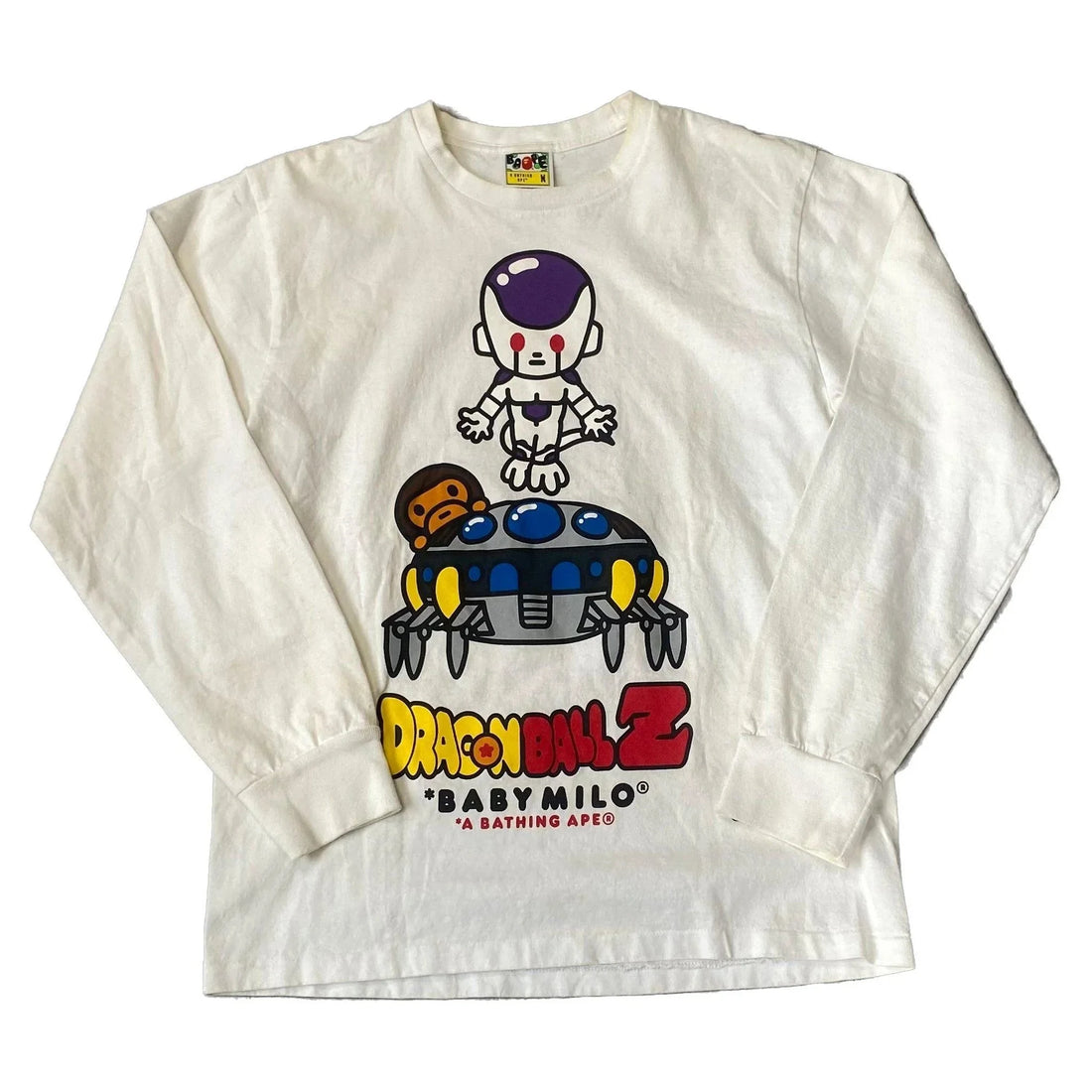 White A Bathing Ape (BAPE) x Dragonball Z Long Sleeve Tee - M | The Streetwear Studio