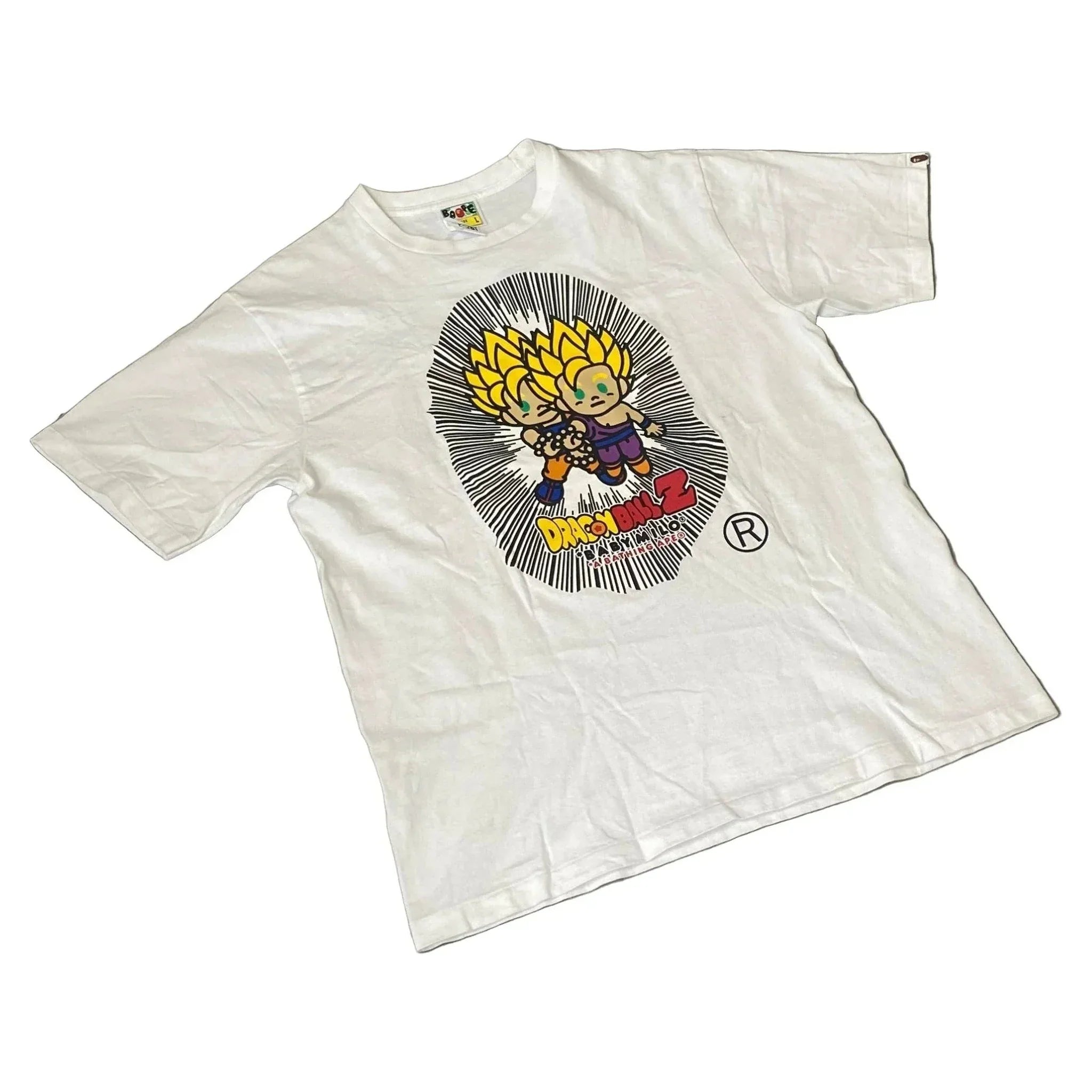 White A Bathing Ape (BAPE) x Dragonball Z Tee - L | The Streetwear Studio