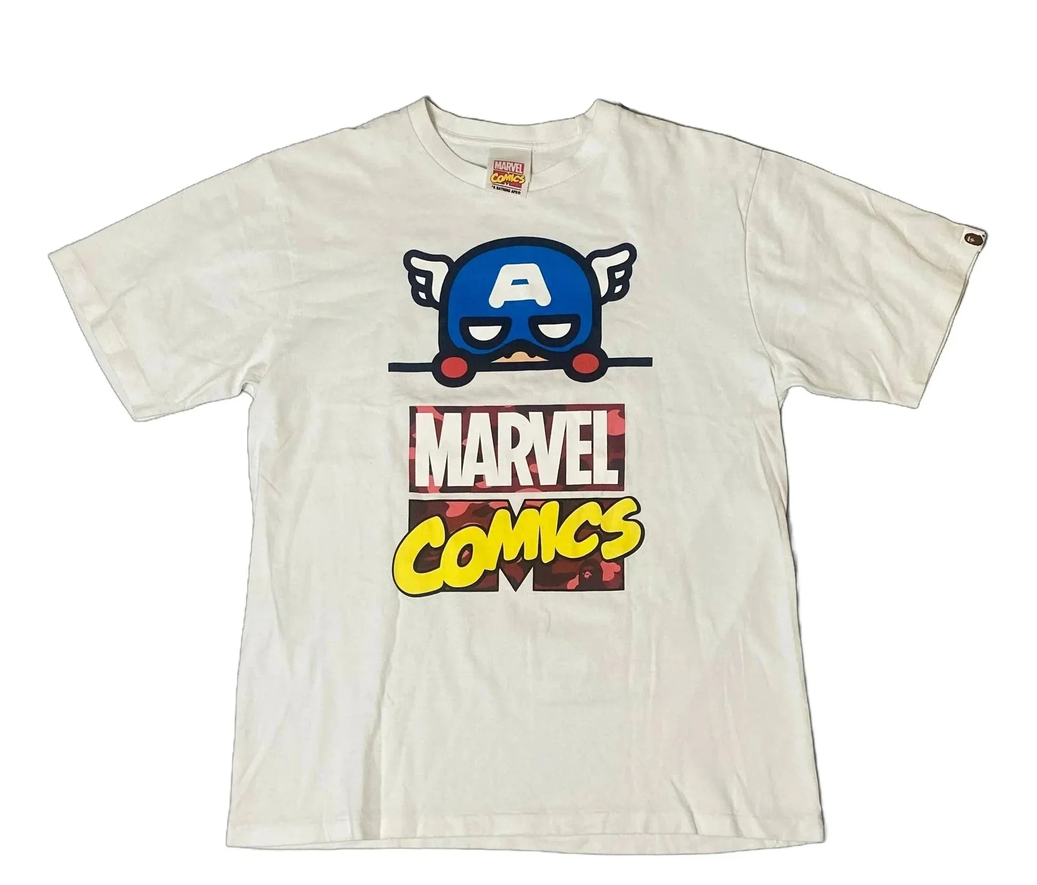 White A Bathing Ape (BAPE) x Marvel Tee - L | The Streetwear Studio