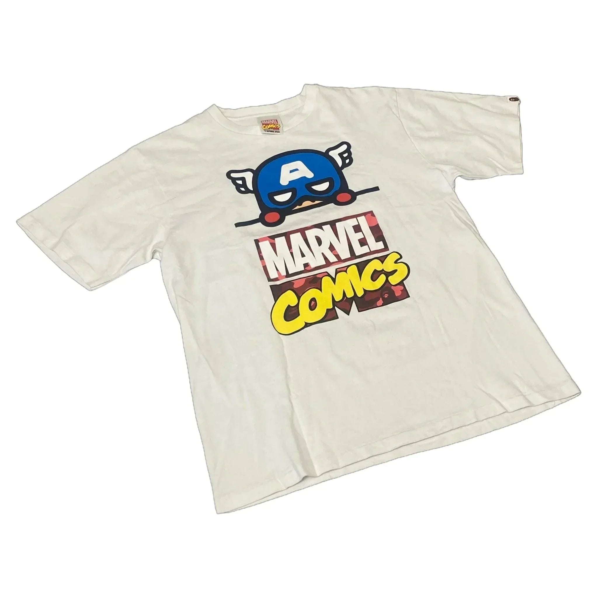 White A Bathing Ape (BAPE) x Marvel Tee - L | The Streetwear Studio