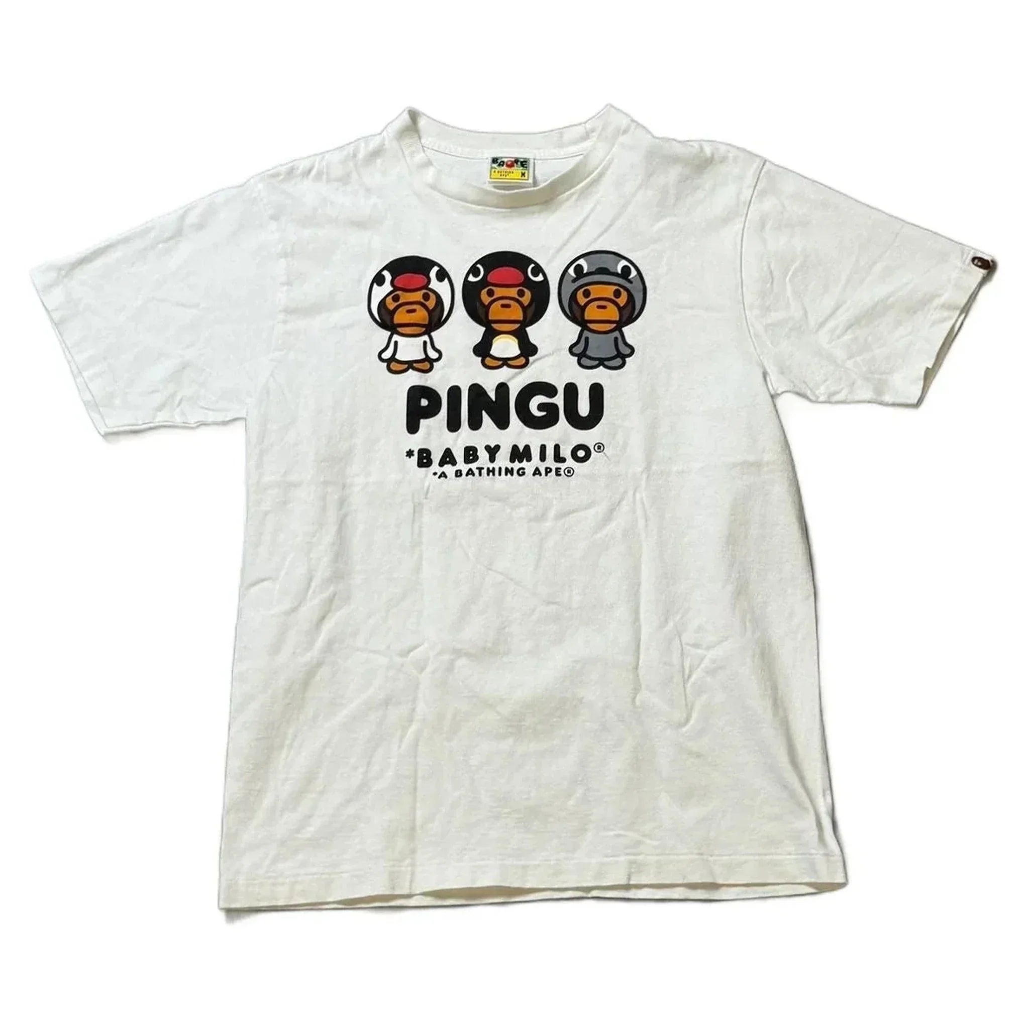 White A Bathing Ape (BAPE) x Pingu Tee - M | The Streetwear Studio