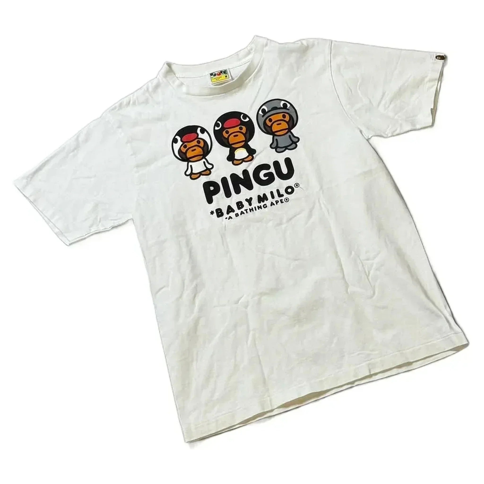 White A Bathing Ape (BAPE) x Pingu Tee - M | The Streetwear Studio