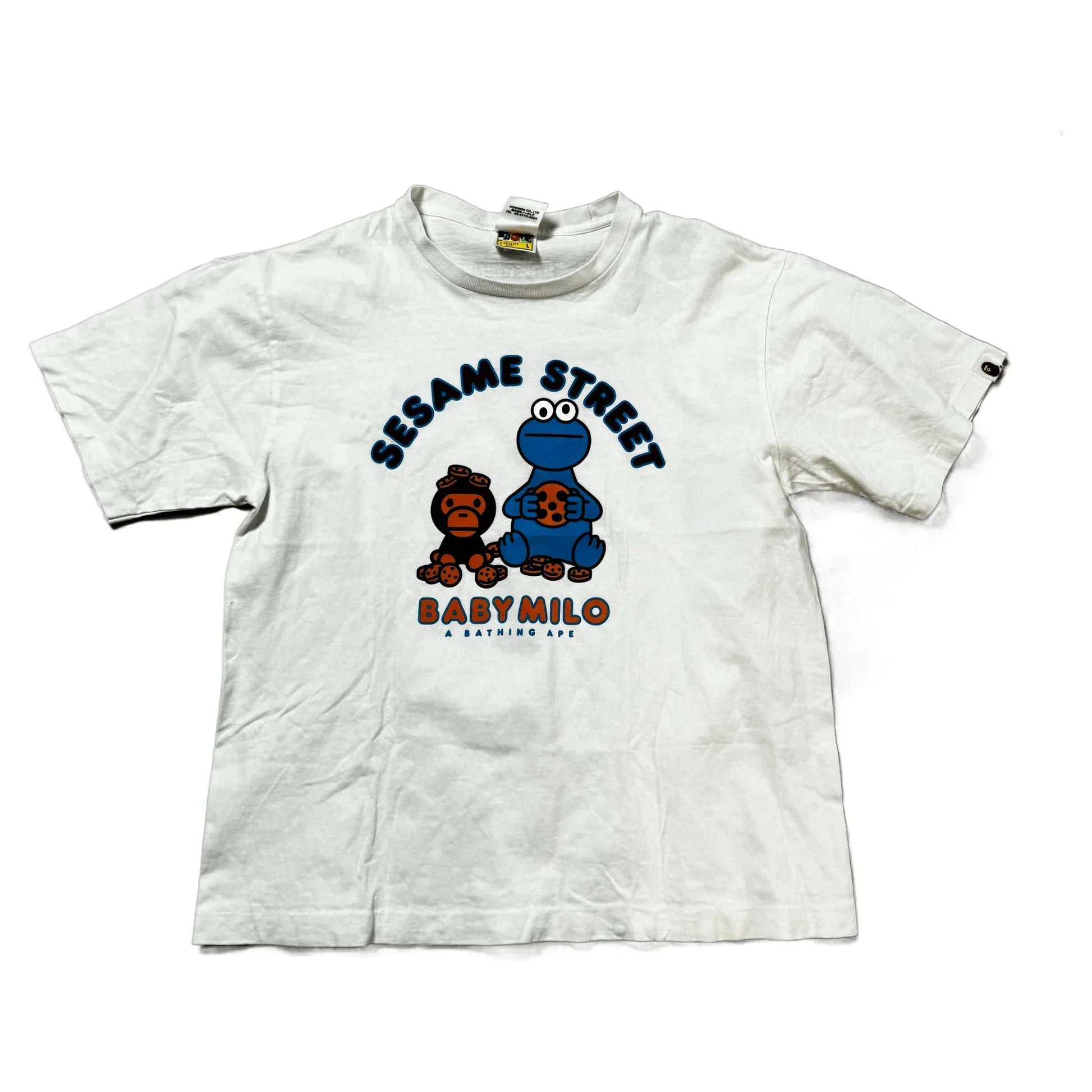 White A Bathing Ape (BAPE) x Sesame Street Tee - L | The Streetwear Studio