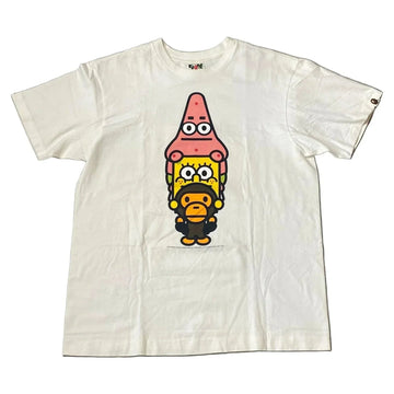 White A Bathing Ape (BAPE) x Spongebob Tee - L | The Streetwear Studio