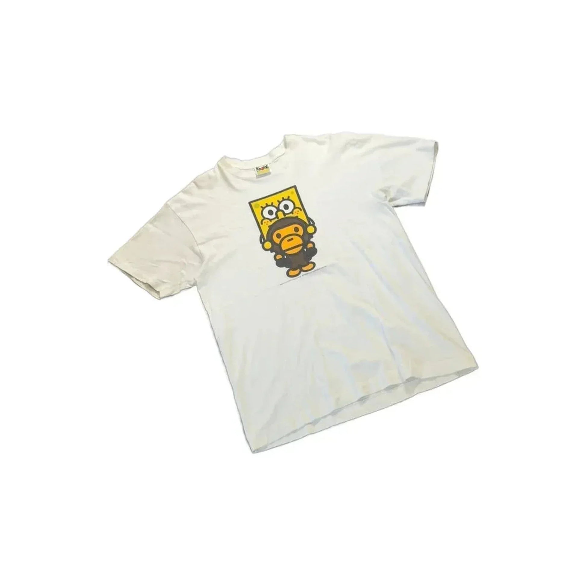 White A Bathing Ape (BAPE) x Spongebob Tee - L | The Streetwear Studio