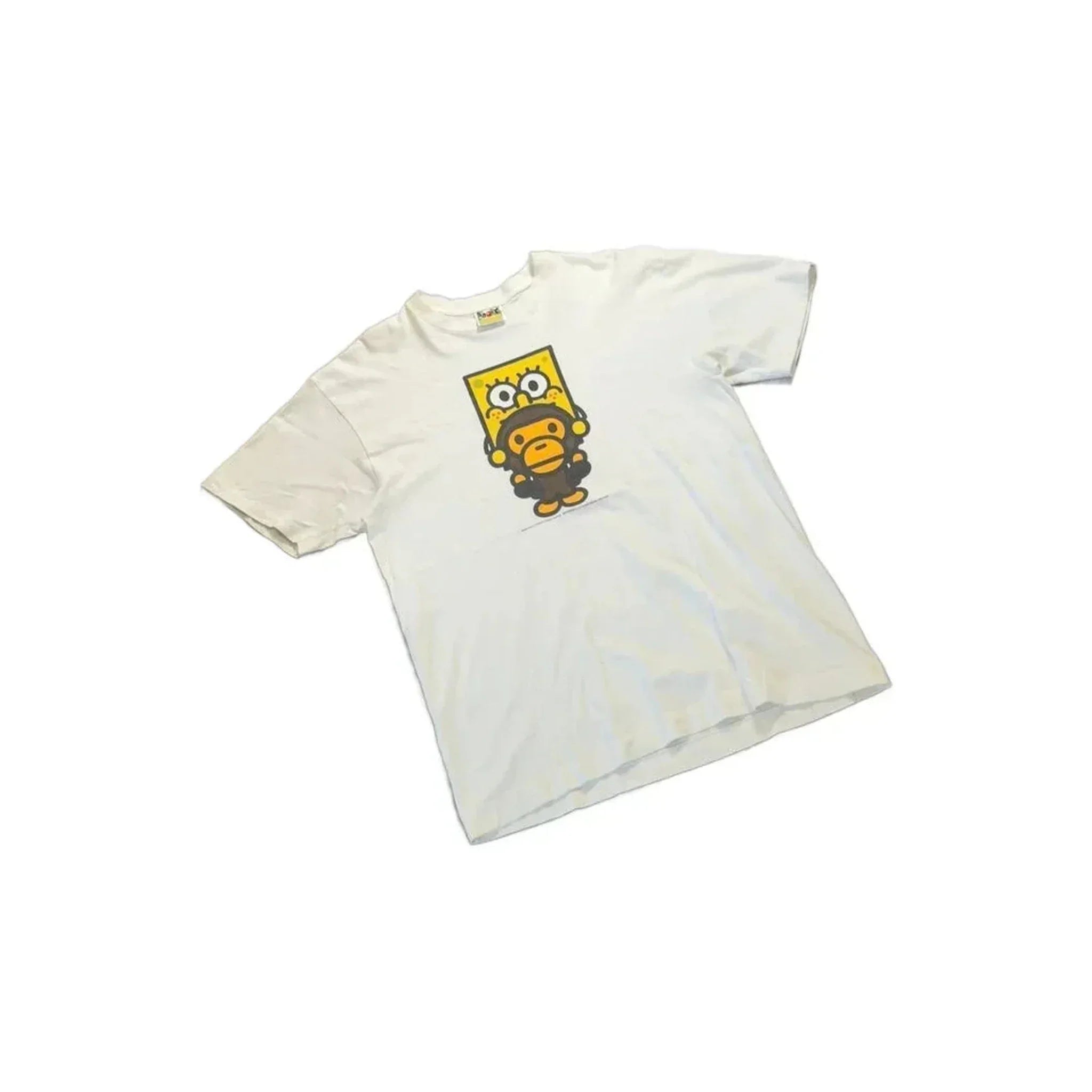 White A Bathing Ape (BAPE) x Spongebob Tee - L | The Streetwear Studio