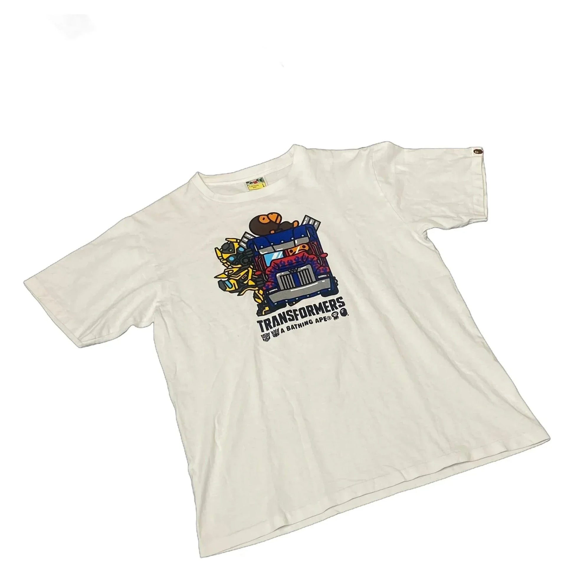 White A Bathing Ape (BAPE) x Transformers Tee - L | The Streetwear Studio