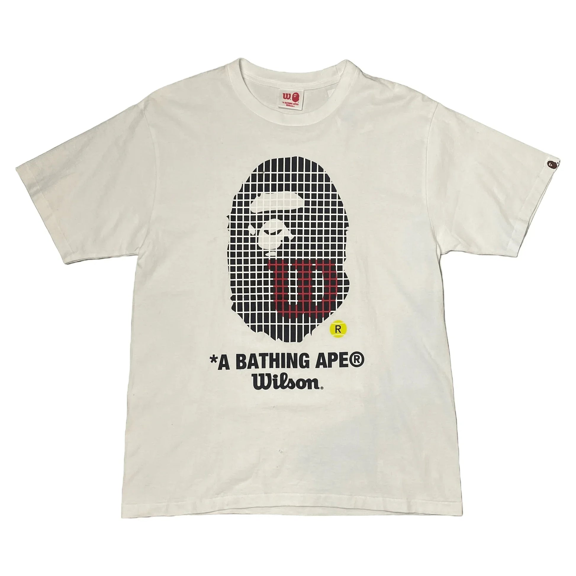 White A Bathing Ape (BAPE) x Wilson Tee - L | The Streetwear Studio