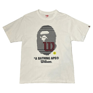 White A Bathing Ape (BAPE) x Wilson Tee - L | The Streetwear Studio
