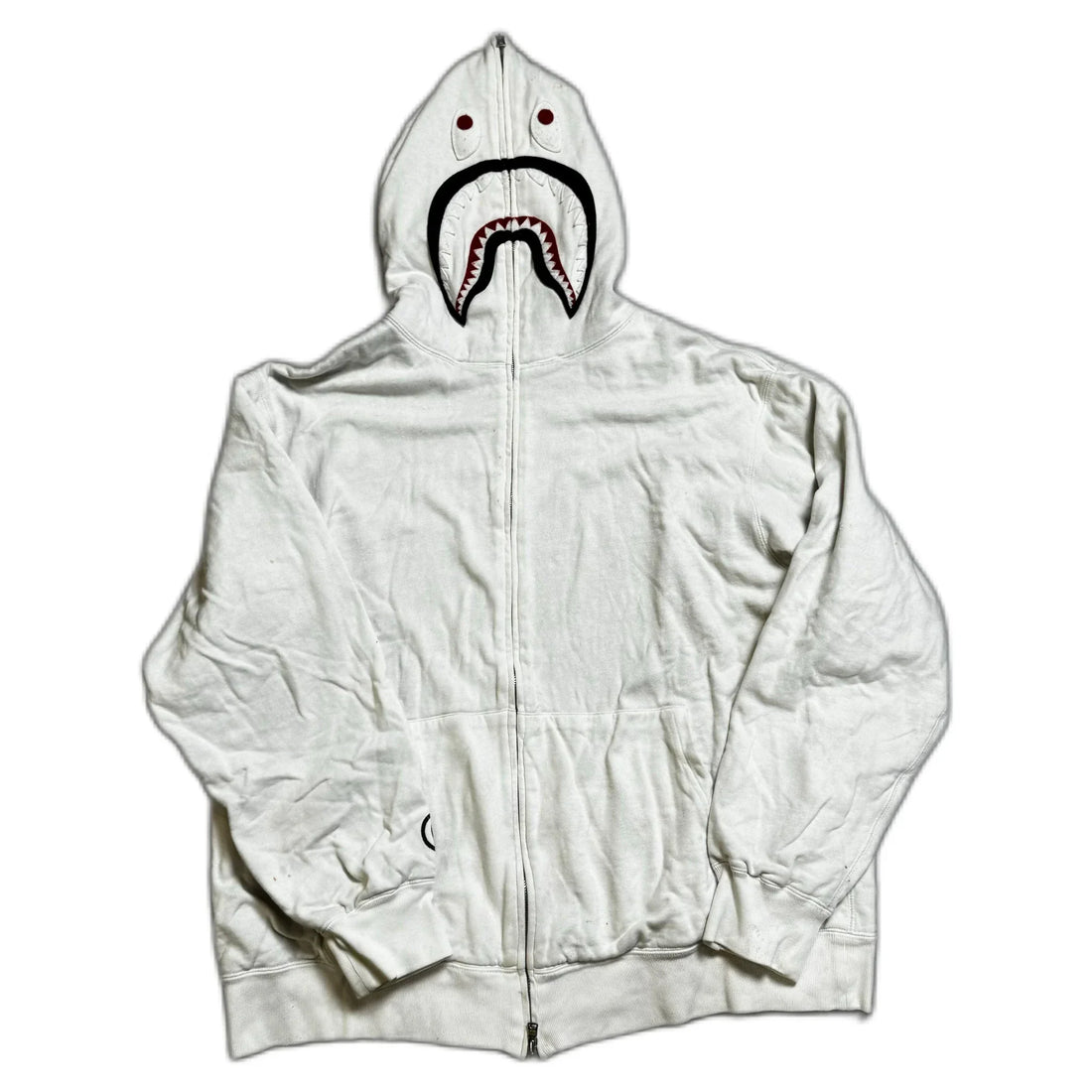 White A Bathing Ape (BAPE) Zip Up Hoodie - XL | The Streetwear Studio