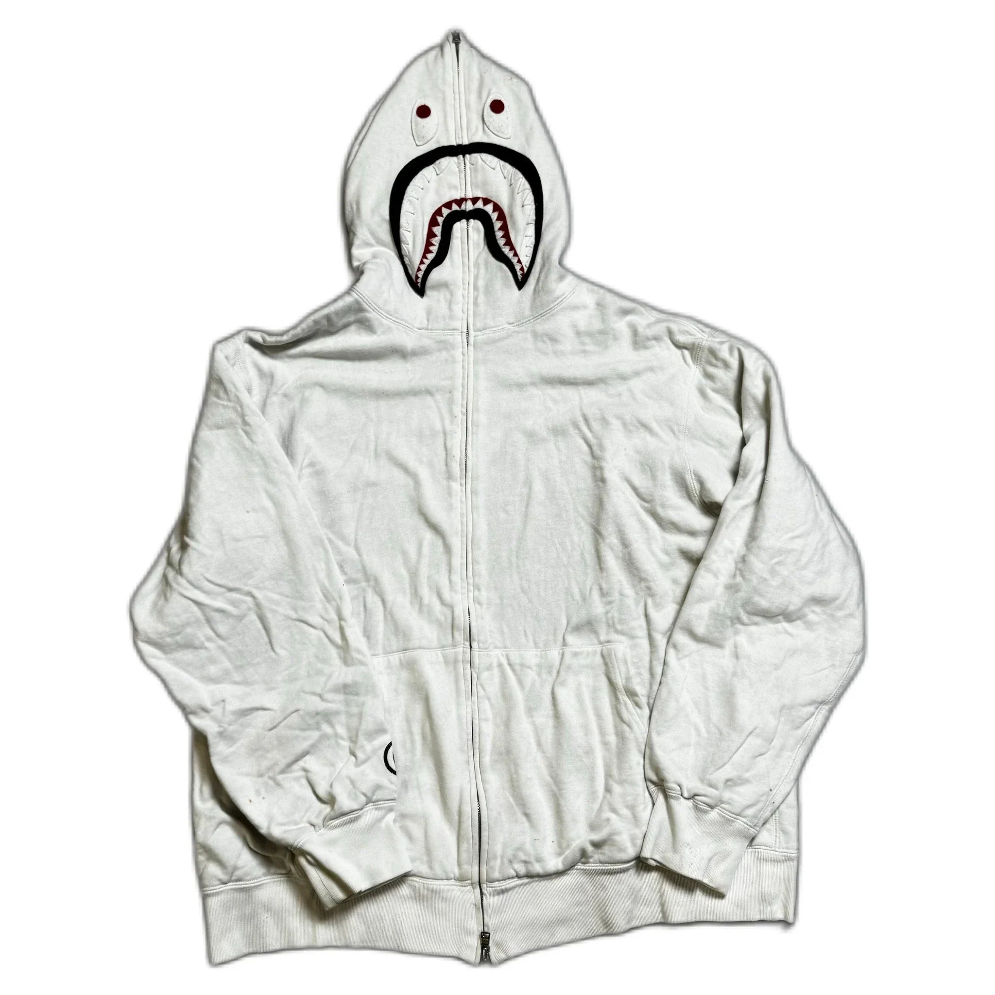 White A Bathing Ape (BAPE) Zip Up Hoodie - XL | The Streetwear Studio
