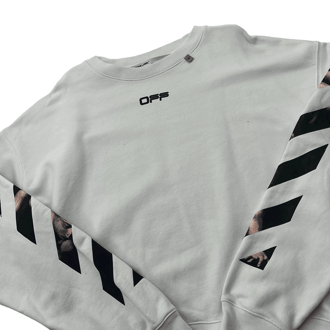 White + Black Off-White Sweatshirt - Small - The Streetwear Studio