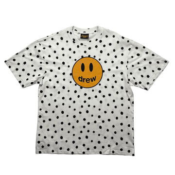 White + Black Polka Dot Drew House Tee - Large - The Streetwear Studio