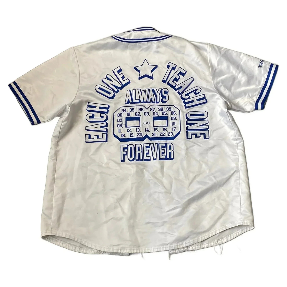 White Supreme Mitchell & Ness Baseball Jersey - L | The Streetwear Studio