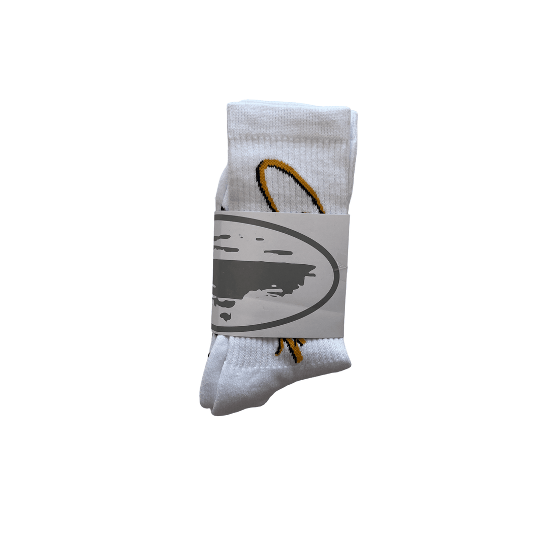 White + Yellow Corteiz All Starz Socks - The Streetwear Studio