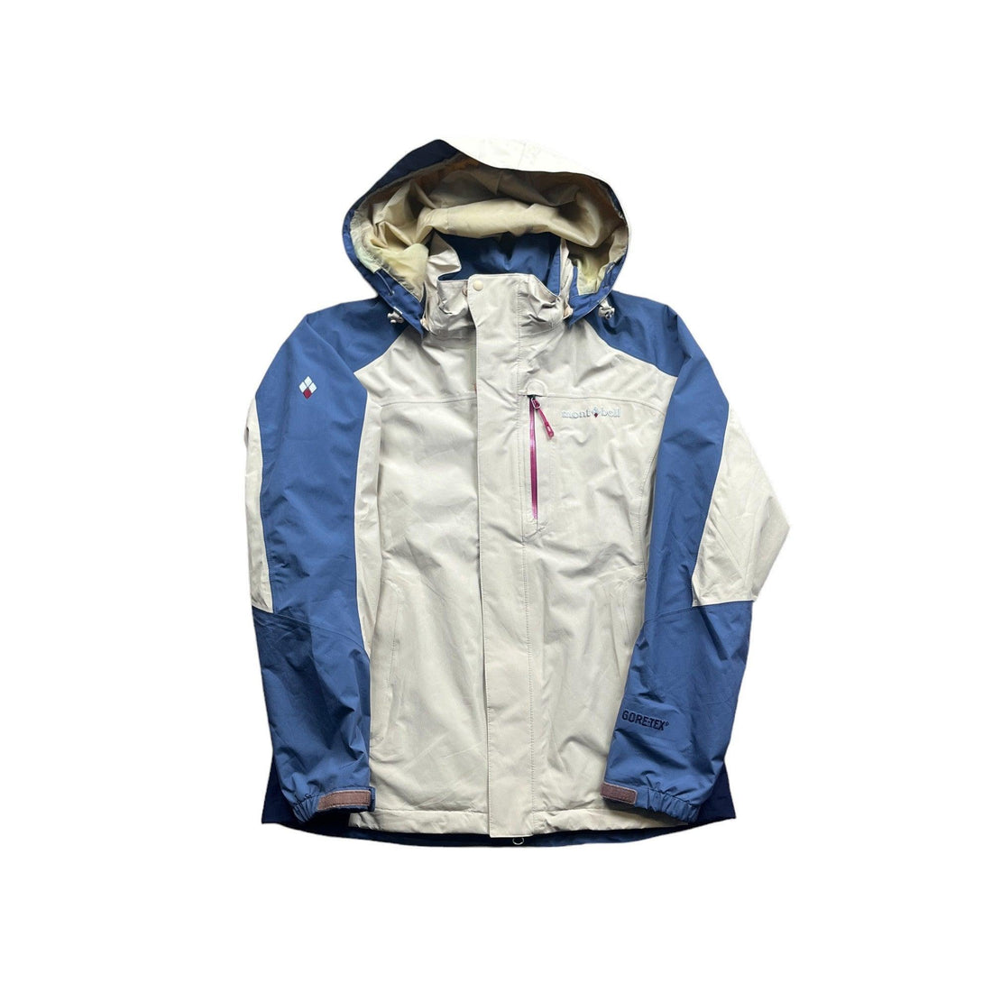 Women’s Vintage Cream + Blue Montbell Waterproof Jacket - Medium - The Streetwear Studio