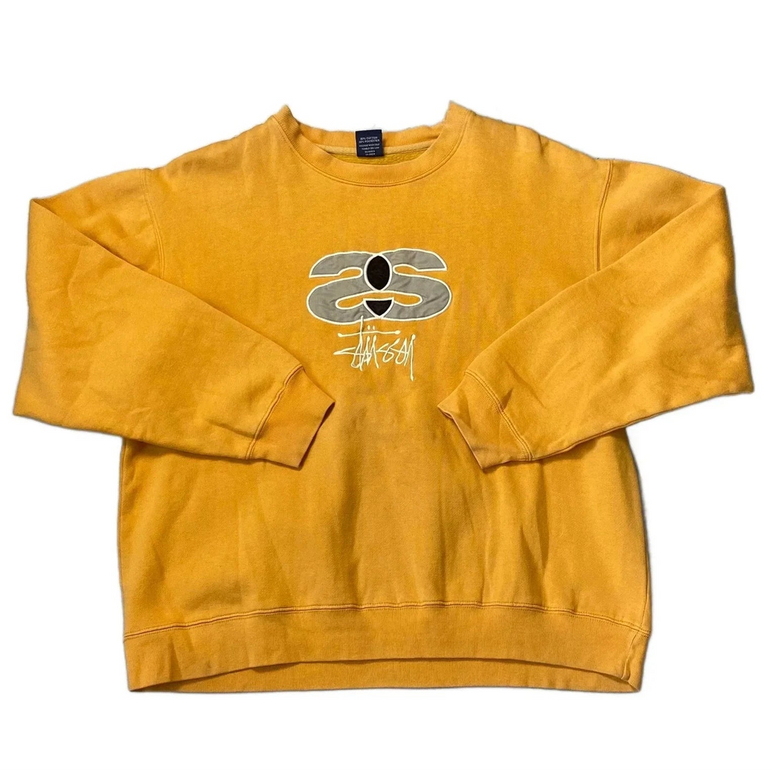Yellow Stussy Sweatshirt - M | The Streetwear Studio