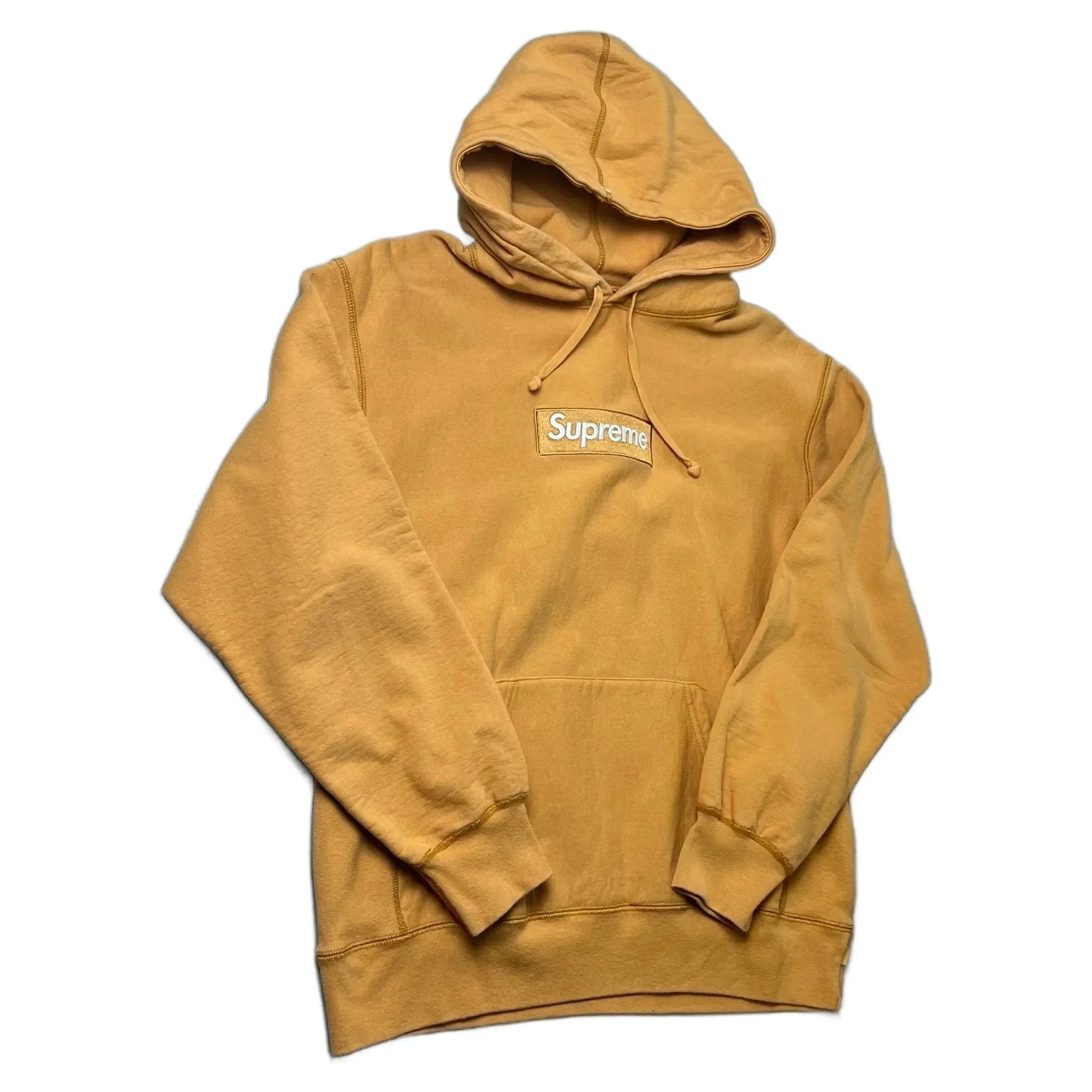 Yellow Supreme Box Logo Hoodie - M | The Streetwear Studio