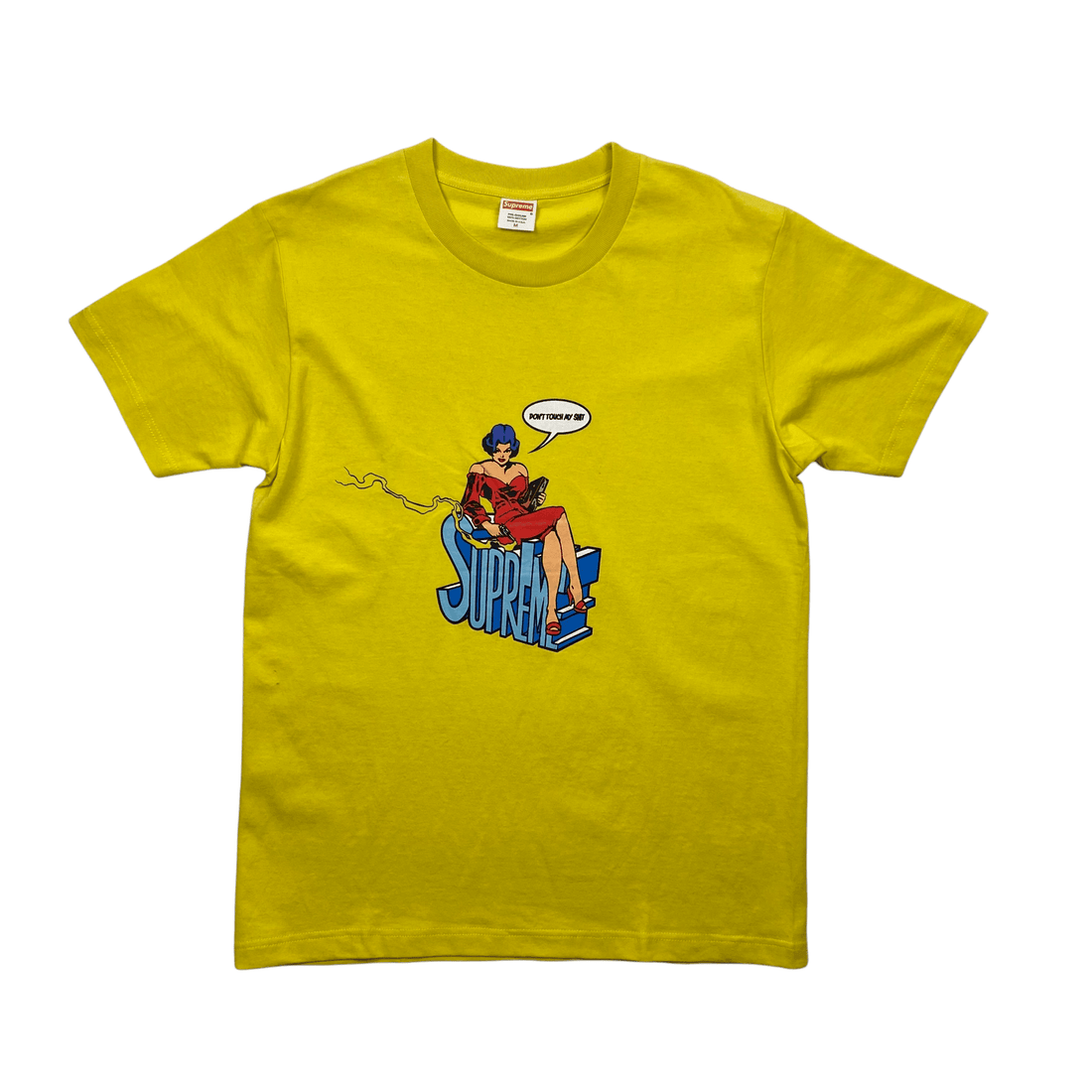 Yellow Supreme "Don't Touch My Shit Tee" - Medium - The Streetwear Studio