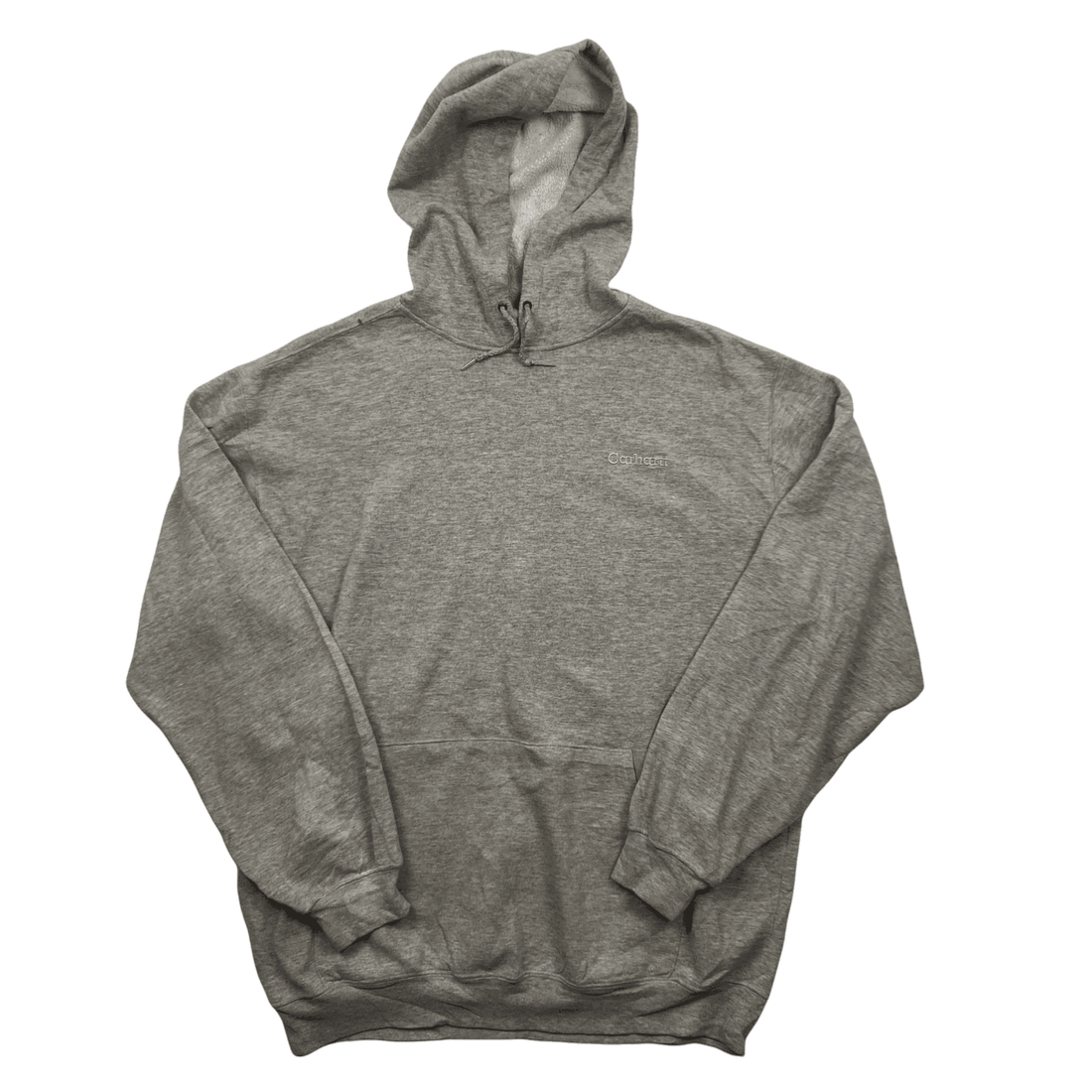 Vintage 90s Grey Carhartt Spell-Out Hoodie - Large - The Streetwear Studio