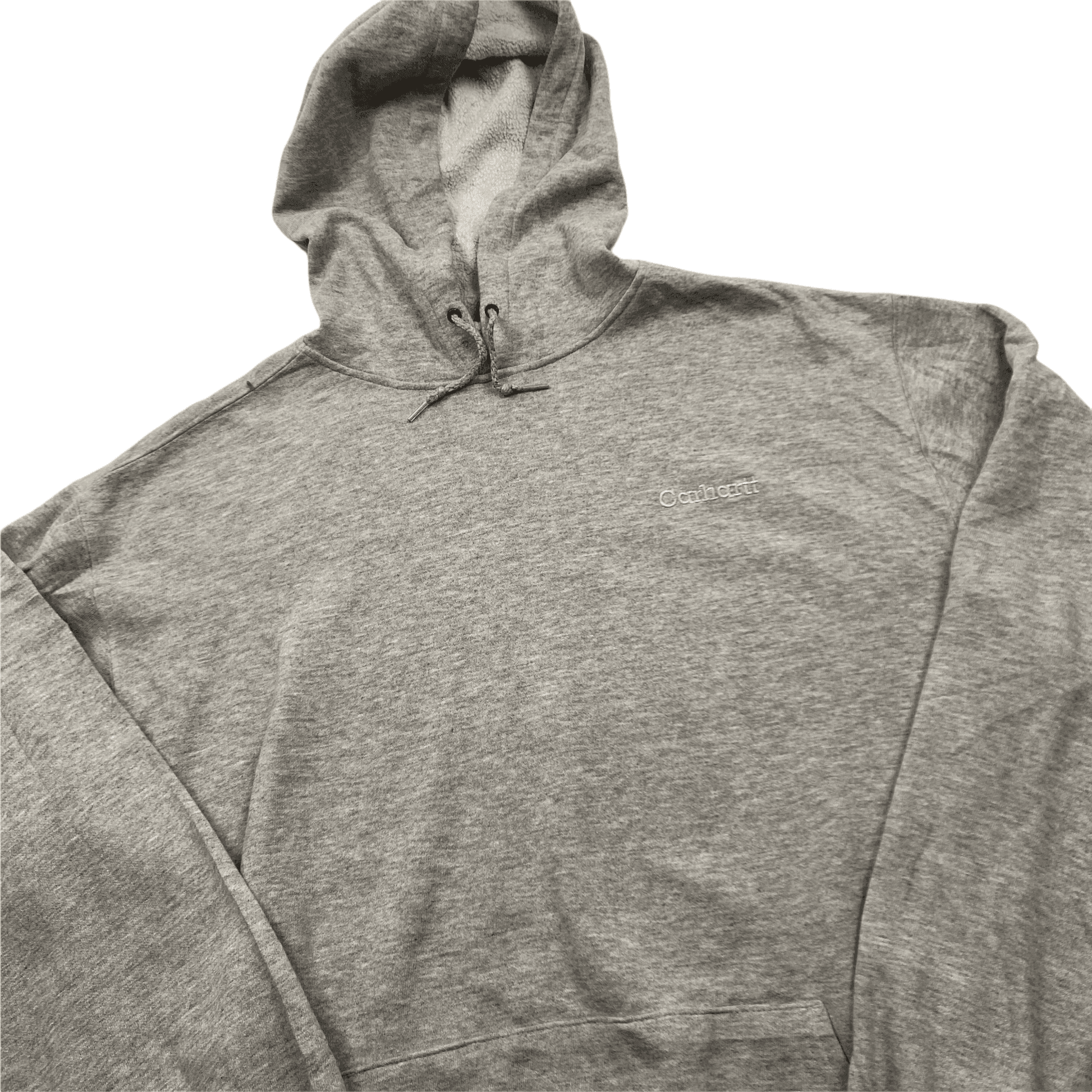 Vintage 90s Grey Carhartt Spell-Out Hoodie - Large - The Streetwear Studio